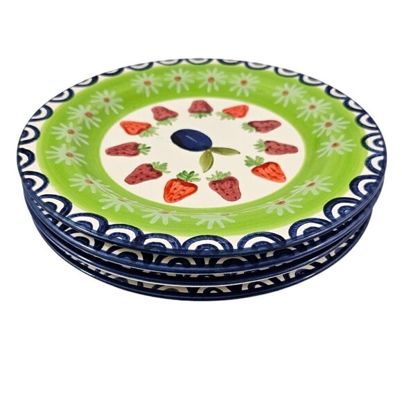 Pfaltzgraff Sommersby Strawberry 8.5”Stoneware Salad Luncheon Plates Set of 4 - Picture 3 of 16